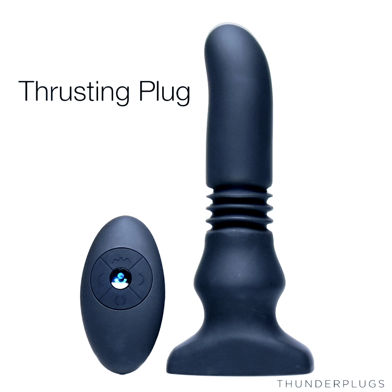 Silicone Vibrating and Thrusting Plug with Remote Control – Boyzshop