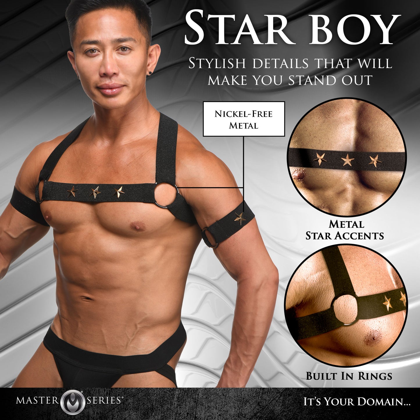 Rave Harness Elastic Chest Harness with Arm Bands