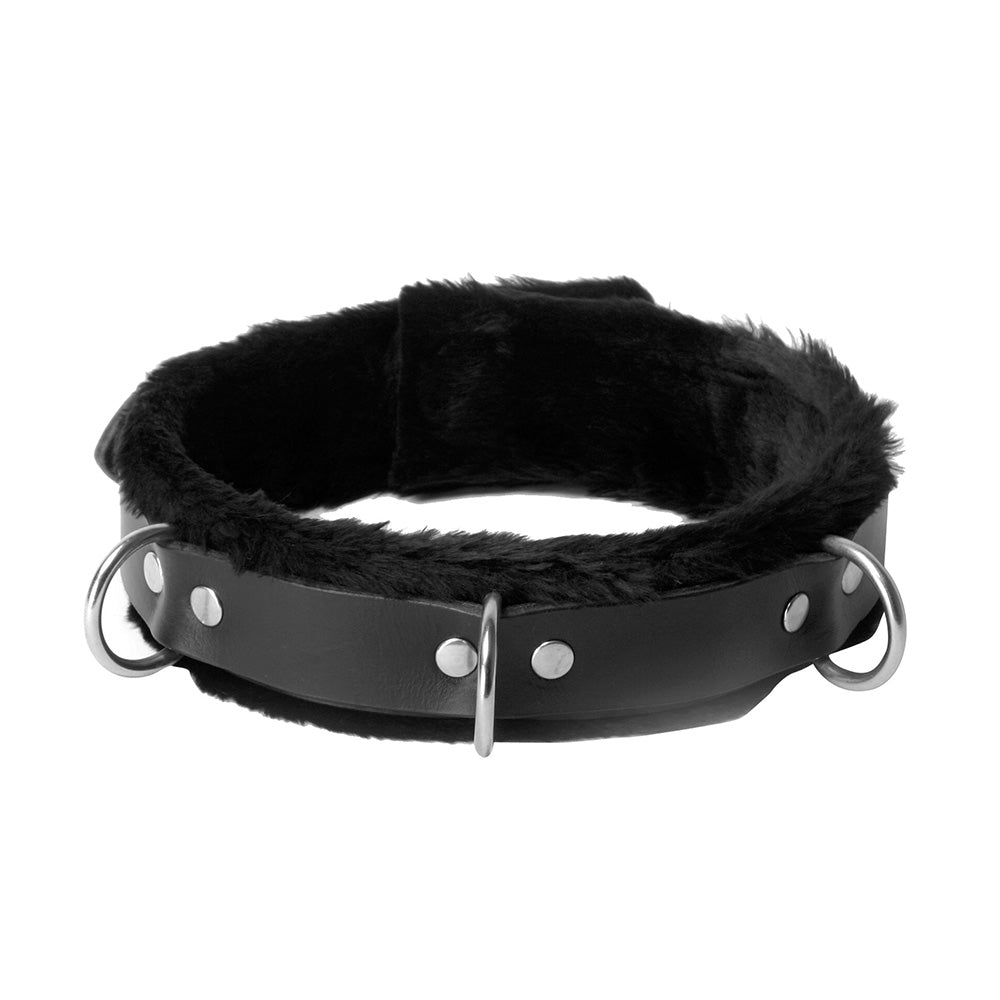 Strict Leather Low Rise Locking Fur Collar