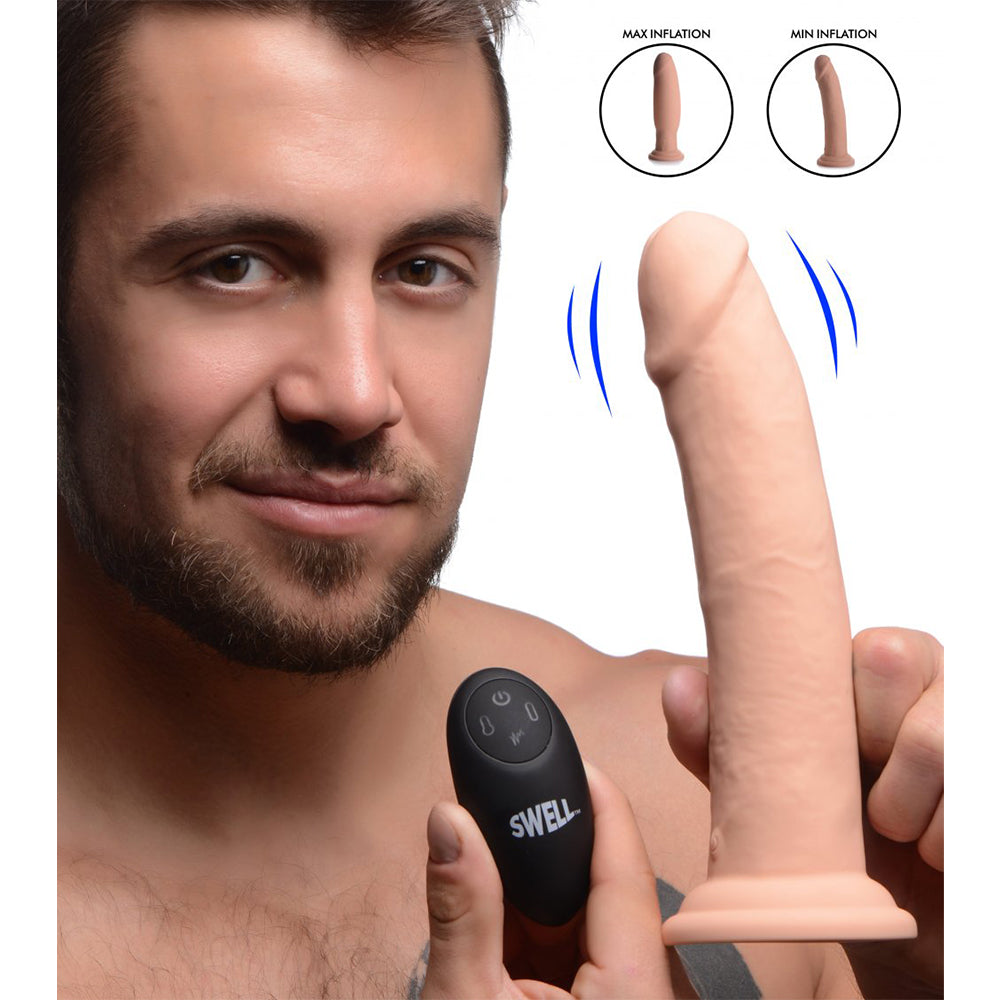 7X Inflatable and Vibrating Remote Control Silicone Dildo – Boyzshop
