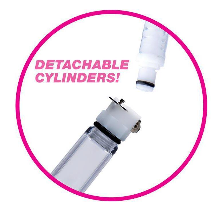 Nipple Pumping System with Dual Detachable Acrylic Cylinders