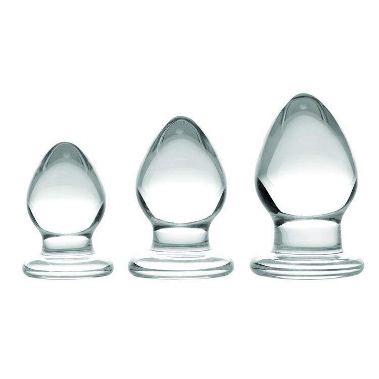 3 Piece Glass Anal Plug Kit Boyzshop 3 Piece Glass Anal Plug Kit Boyzshop