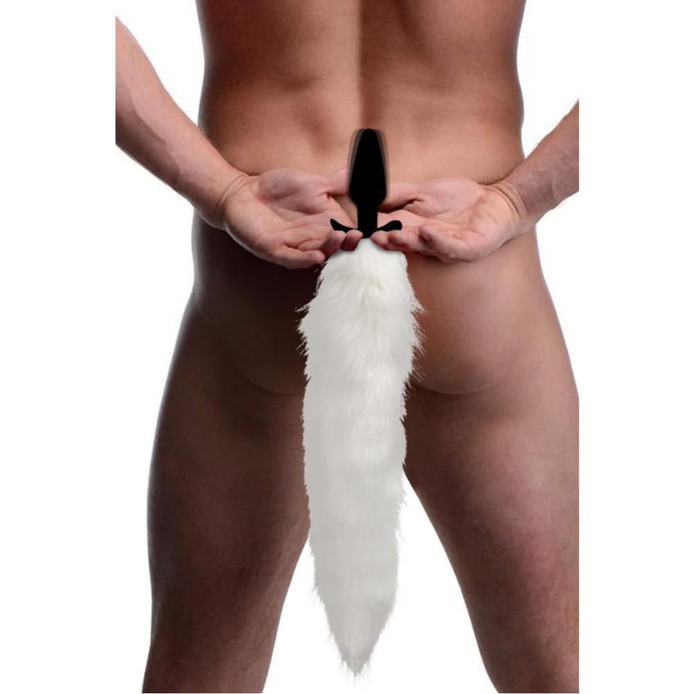 Vibrating White Fox Tail Slender Anal Plug Boyzshop Vibrating White Fox Tail Slender Anal Plug Boyzshop