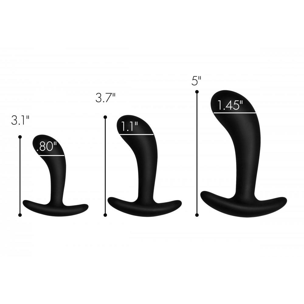 Dark Delights 3 Piece Curved Silicone Anal Trainer Set