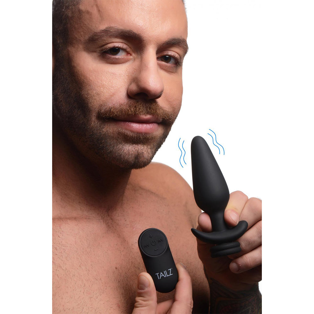 Interchangeable 10X Vibrating Silicone Anal Plug with Remote  Boyzshop