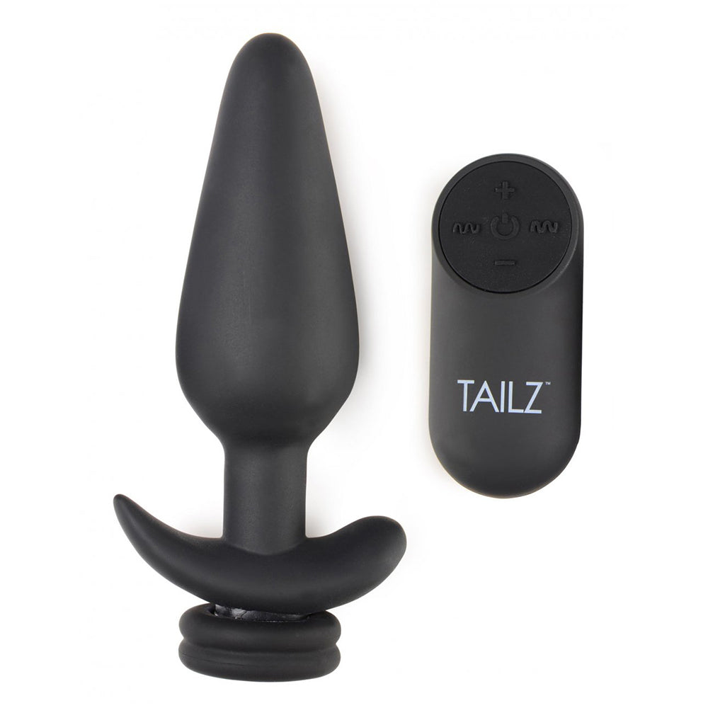 Interchangeable 10X Vibrating Silicone Anal Plug with Remote