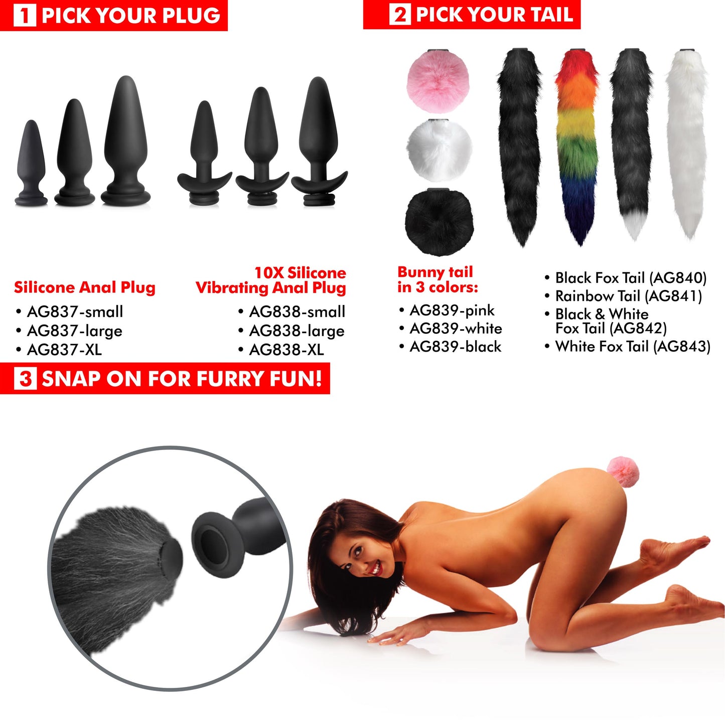 Interchangeable Silicone Anal Plug
