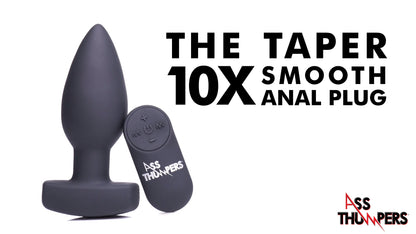 The Taper 10X Smooth Silicone Remote Control Vibrating Butt Plug