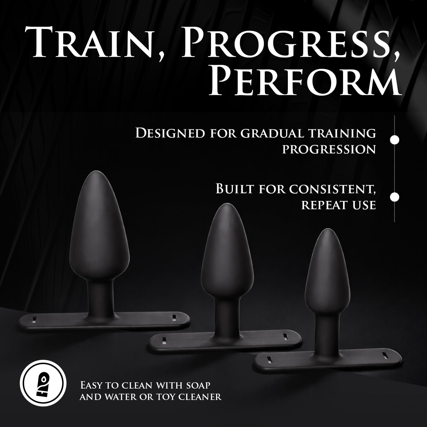 Bum-Tastic Trainer Set Silicone 3 Piece Anal Plug Set with Harness