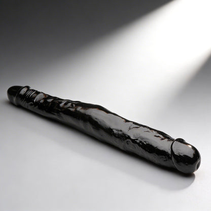 13 inch tapered double dildo for gay men black dual ended dildo for double penetration and deep stimulation
