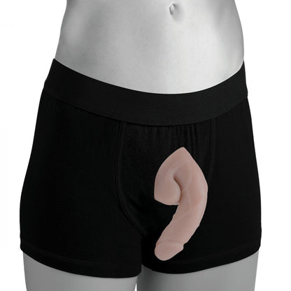 Large Bulge Soft FTM Packer shown in black boxer briefs