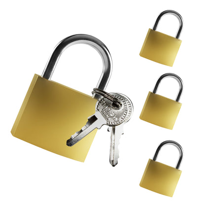 Full contents of the 4 pack lock set with four locks and four key