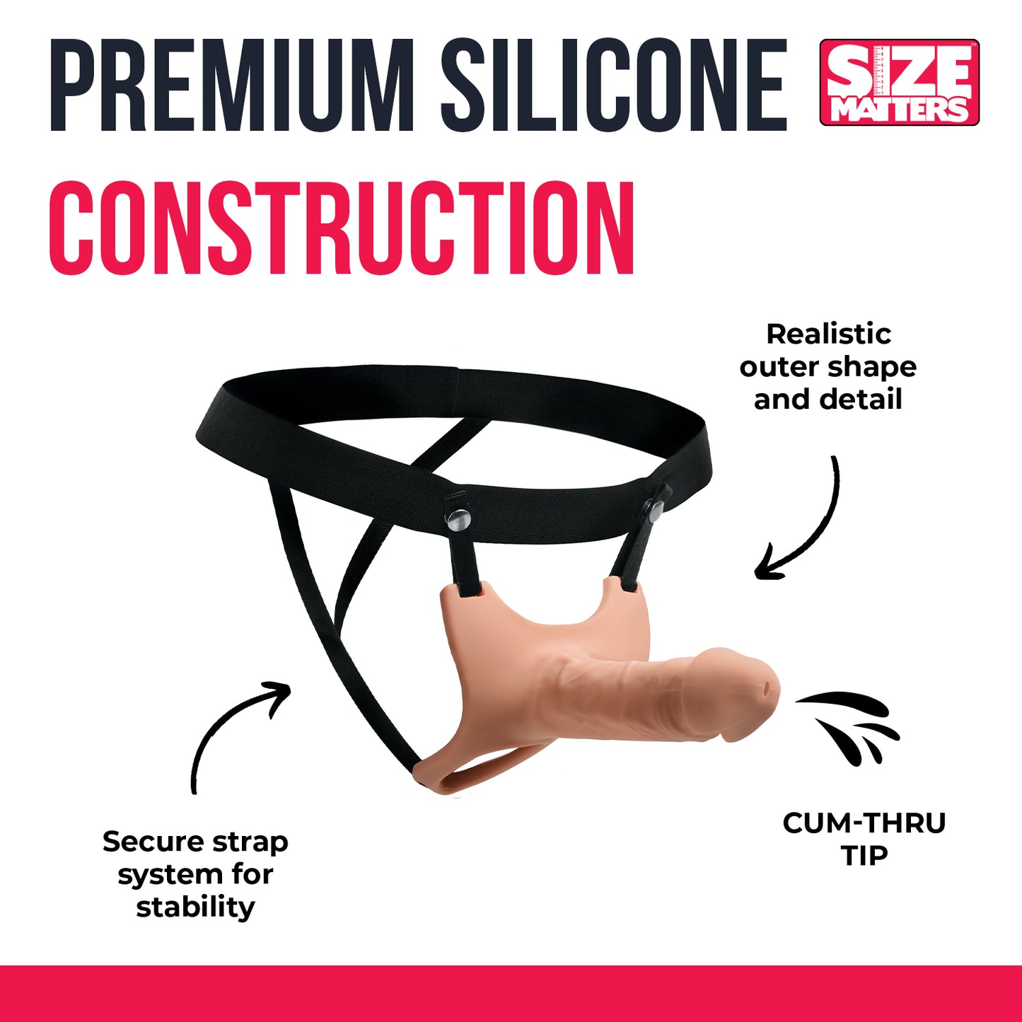 Hollow Silicone Dildo Strap-On