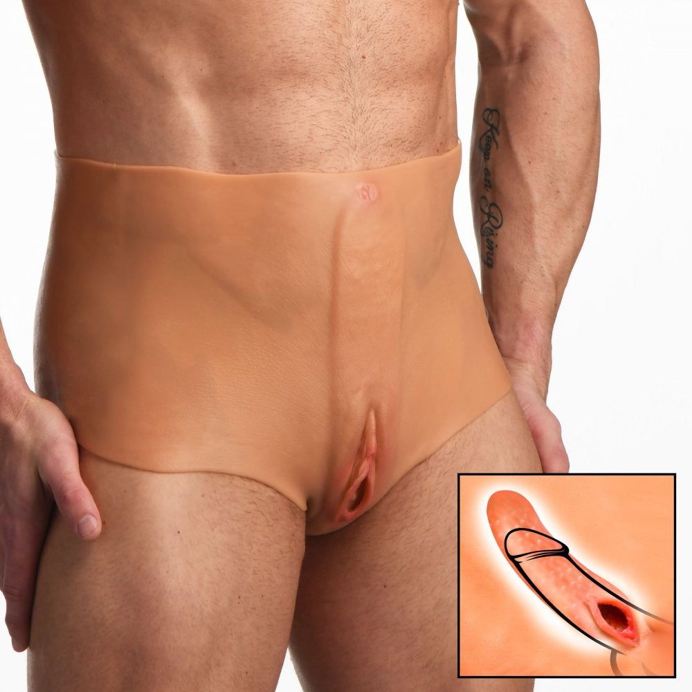 Pussy Panties silicone vagina and ass panties, front view