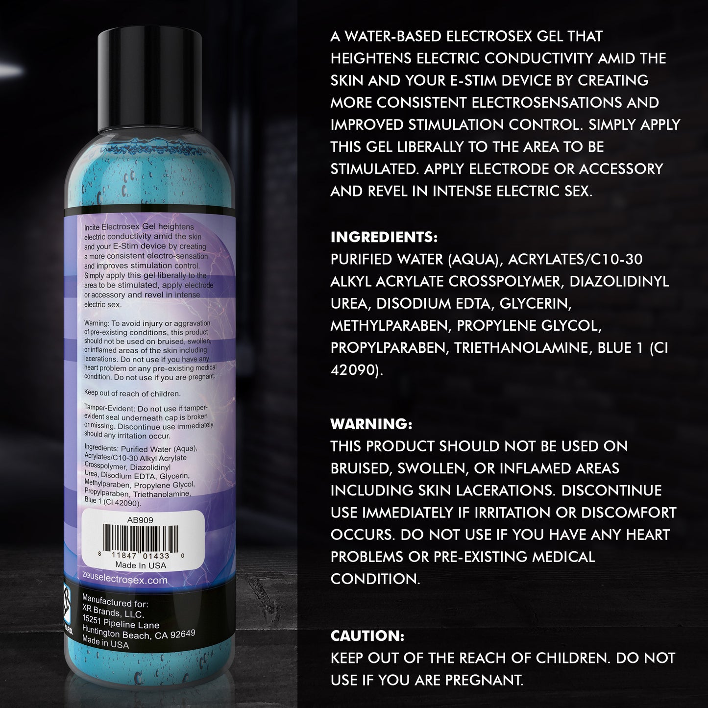 Zeus Incite Electrosex Gel - 8.5oz