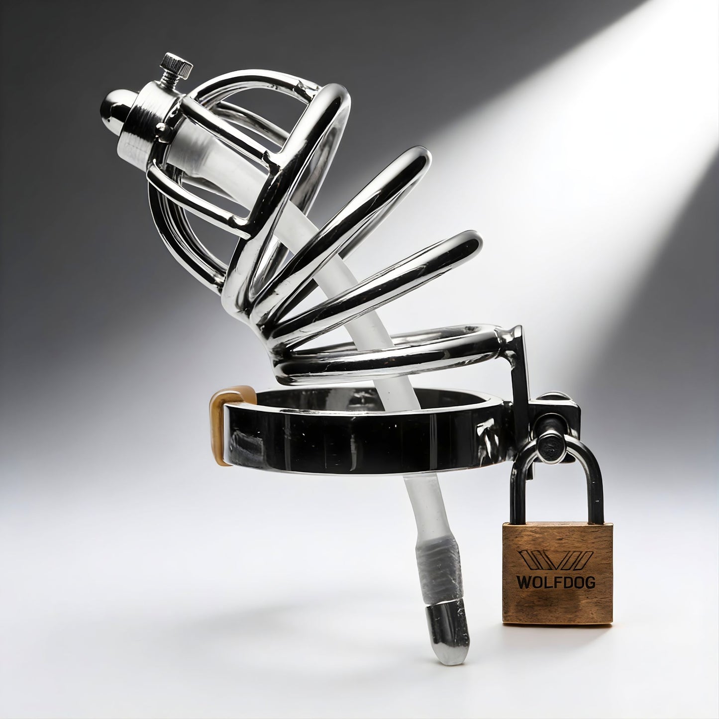 Stainless Steel Chastity Cage with Urethral Insert