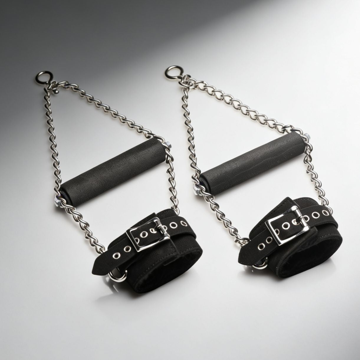Fur Lined Nubuck Leather Suspension Cuffs with Grip