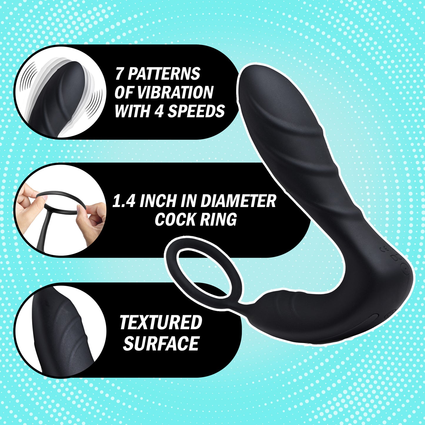 Silicone Prostate Vibrator and Strap with Remote Control Boyzshop Silicone Prostate Vibrator and Strap with Remote Control Boyzshop