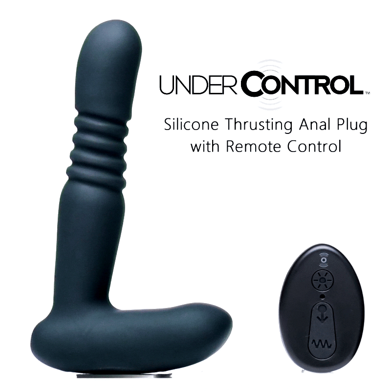 Silicone Thrusting Anal Plug With Remote Control
