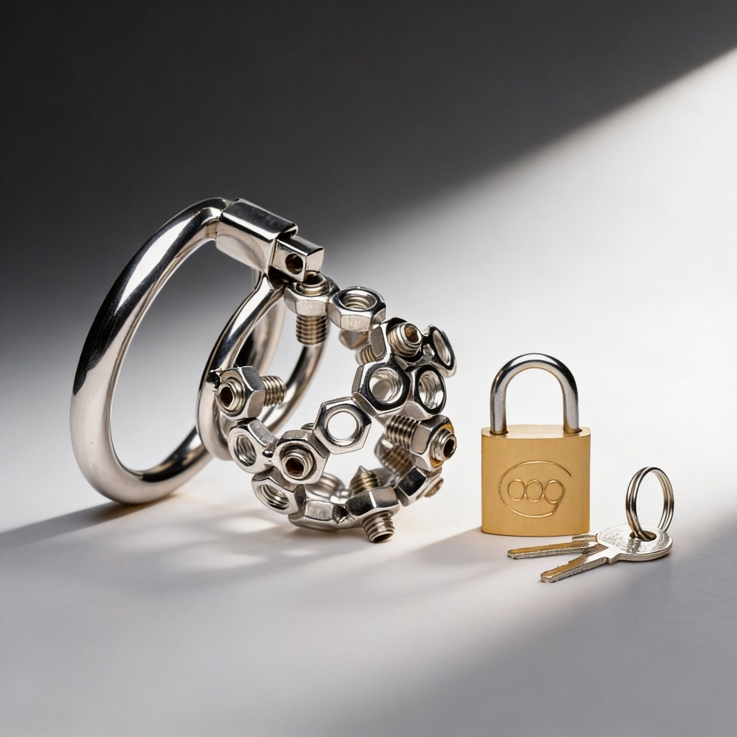 Bolted Chastity Cage with Spikes