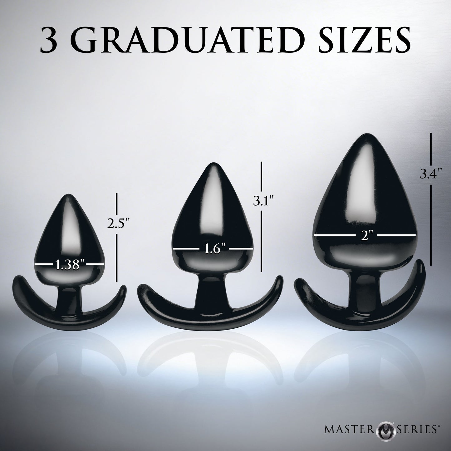 Triple Spades 3 Piece Anal Plug Set