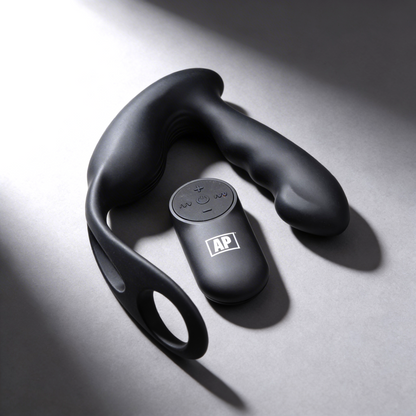 7X P-Strap Milking and Vibrating Prostate Stimulator with Cock and Ball Harness