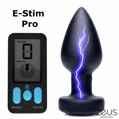 E-Stim Pro Silicone Vibrating Anal Plug with Remote Control