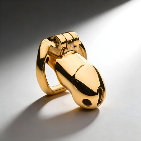 Midas 18K Gold-Plated Locking Chastity Cage