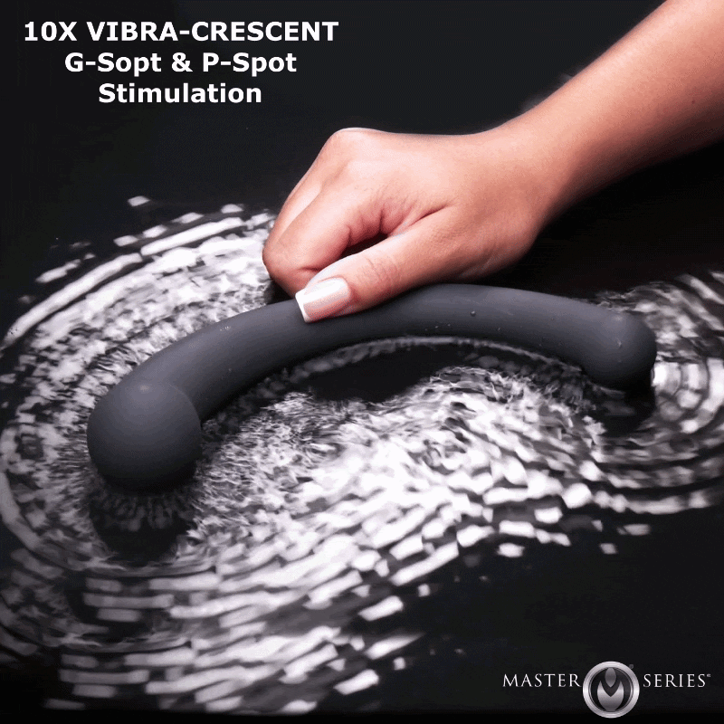 10X Vibra-Crescent Vibrating Silicone Dual-Ended Dildo