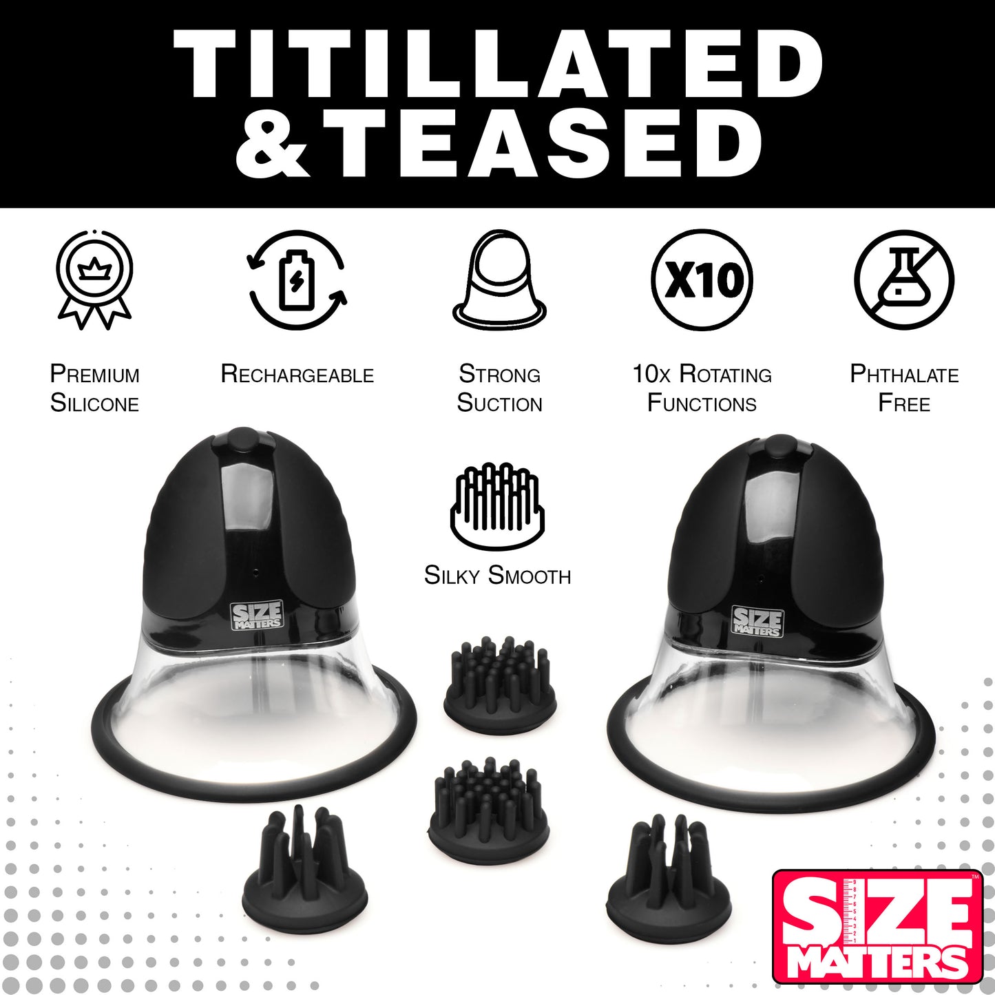 10X Rotating Nipple Suckers with 4 Attachments Boyzshop 10X Rotating Nipple Suckers with 4 Attachments Boyzshop