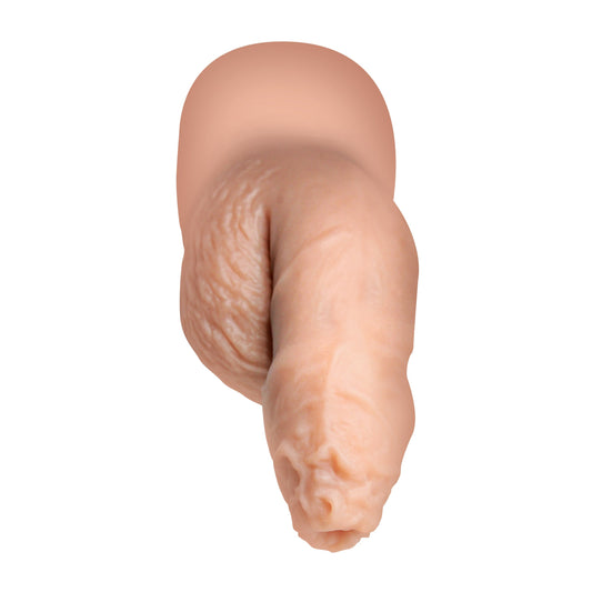 Uncut Silicone FTM Packer in light showing foreskin
