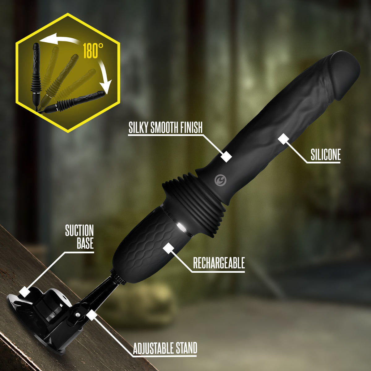 The Ultimate Power Pounder | Vibrating & Thrusting Silicone Dildo w/ Remote
