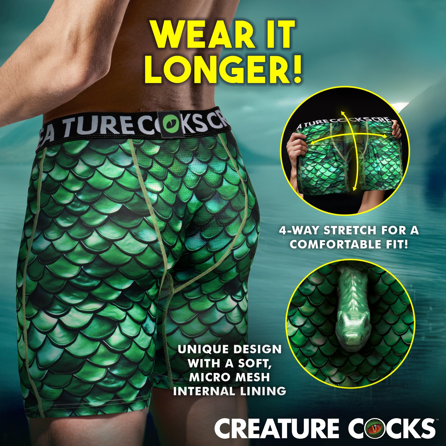 Cockness Monster Lake Creature Boxer Shorts