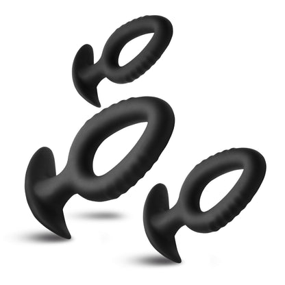Pop Plugs 3 Piece Hollow Silicone Anal Trainer Set