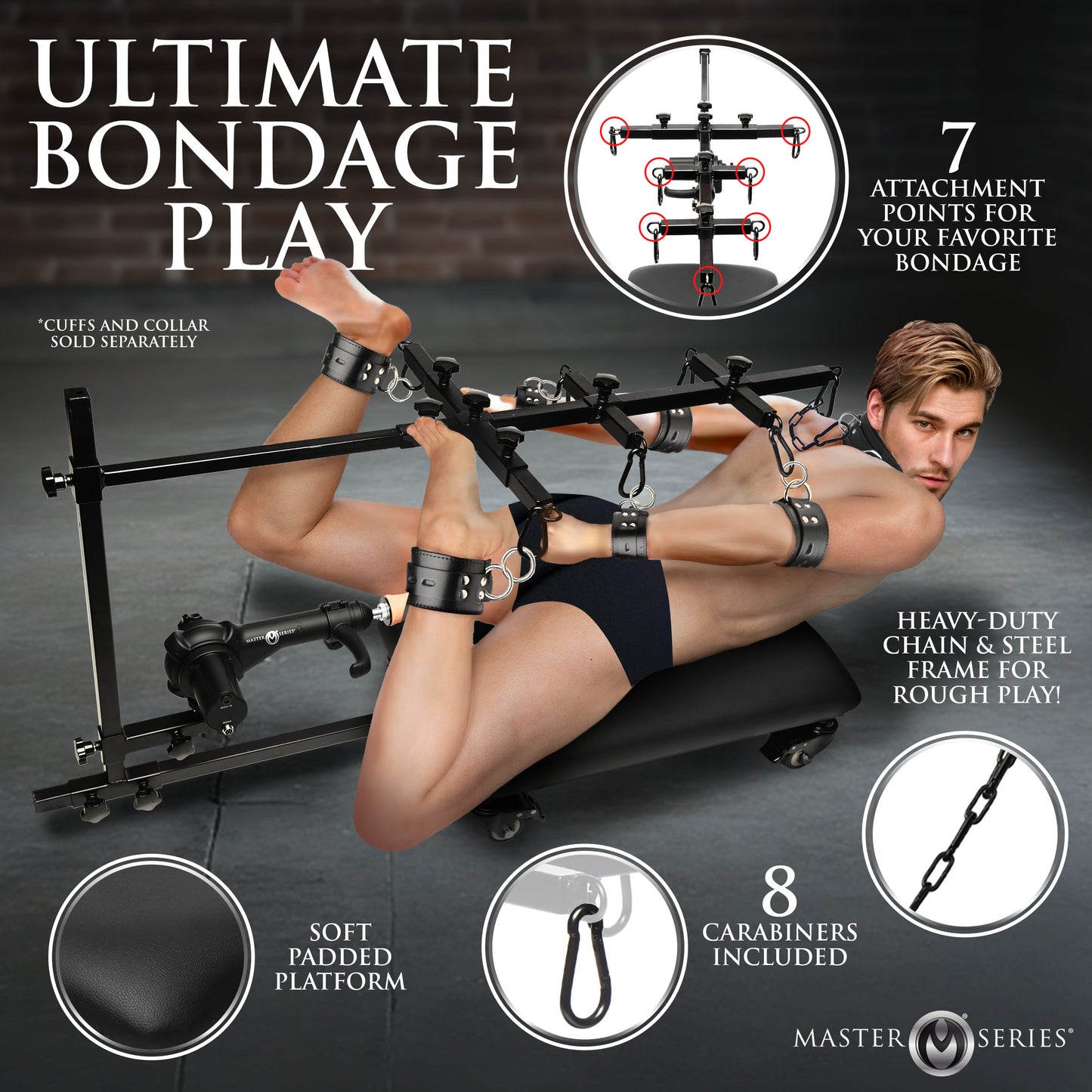 Hog Tie Restraint Rack with Sex Machine