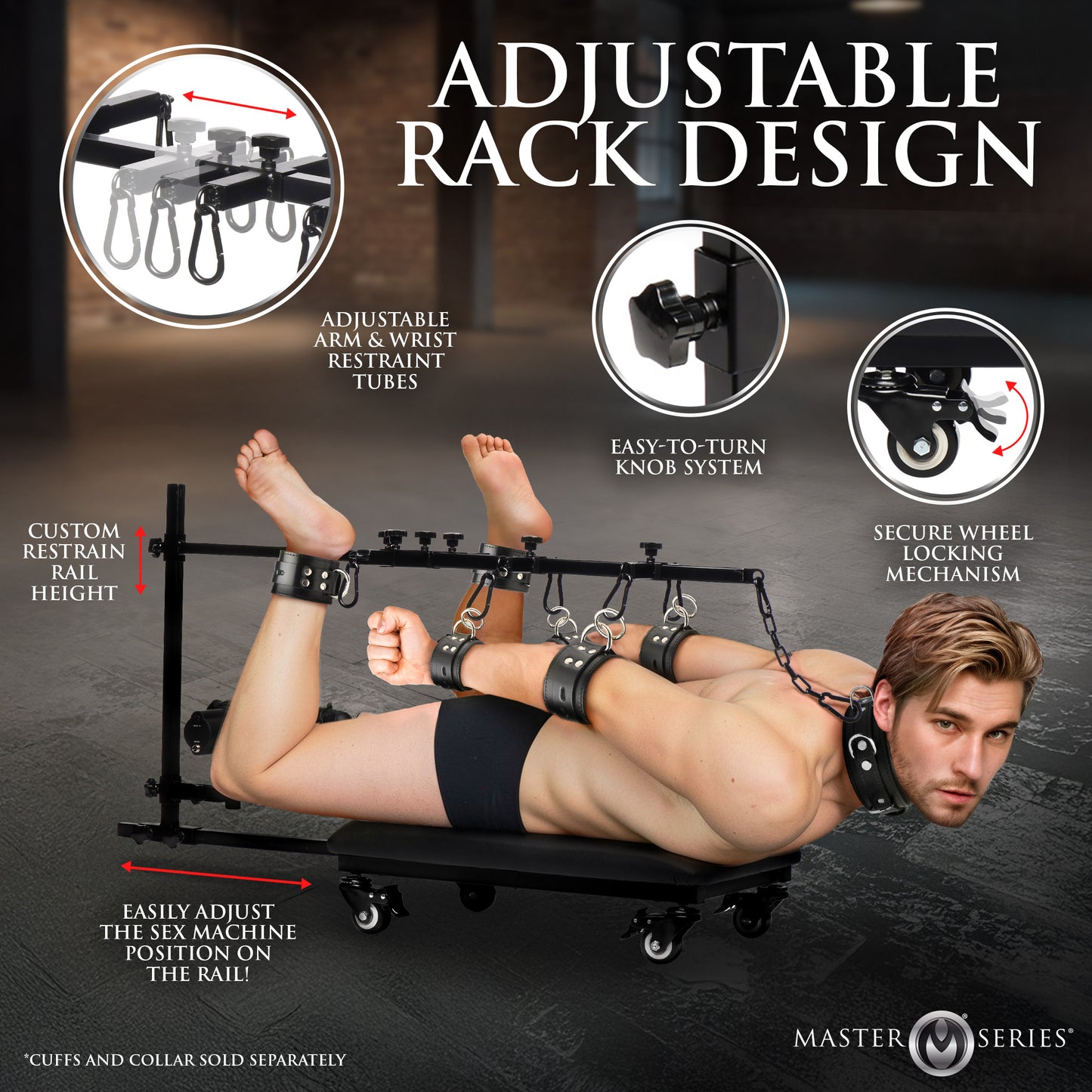 Hog Tie Restraint Rack with Sex Machine