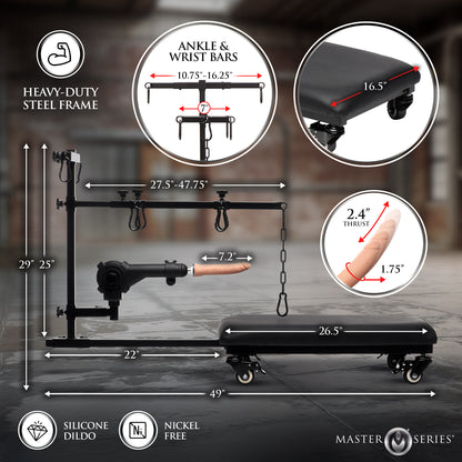 Hog Tie Restraint Rack with Sex Machine