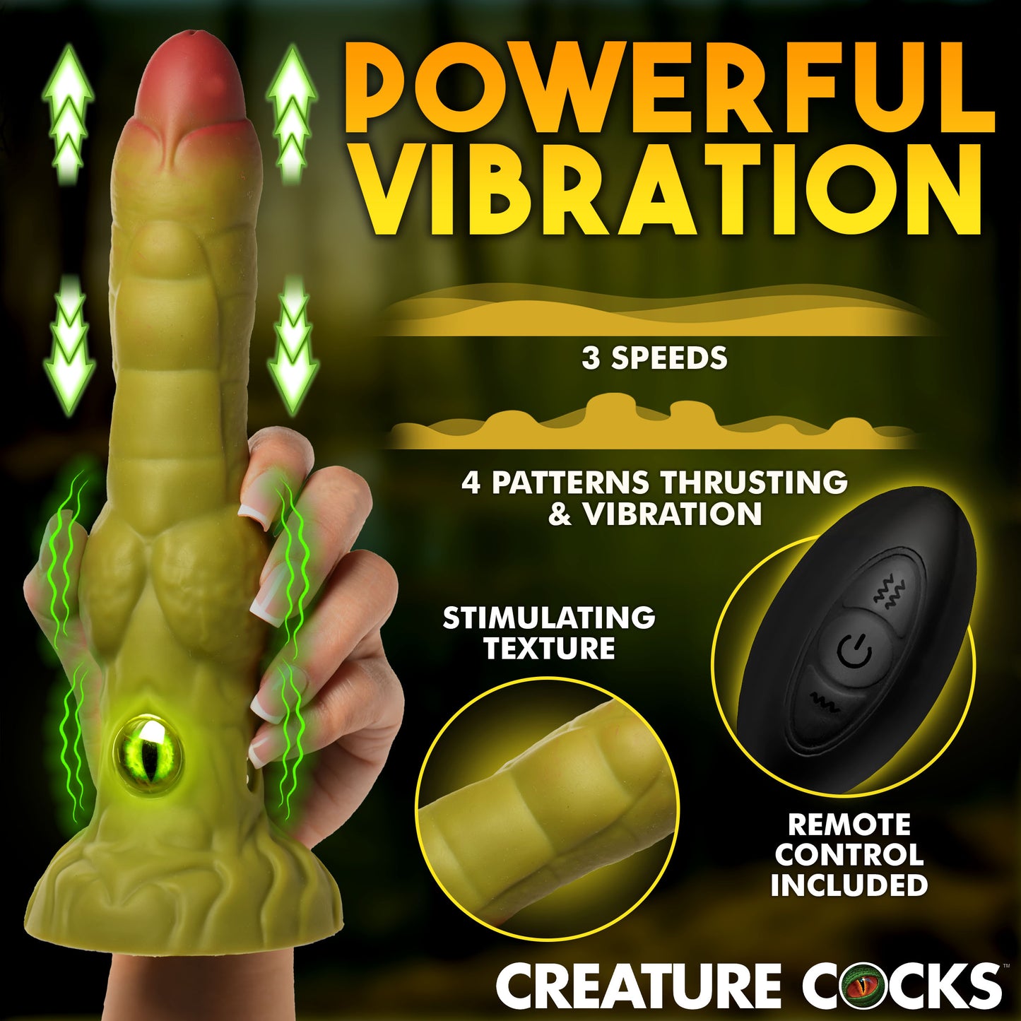 Eyegor Thrusting & Vibrating Silicone Dildo