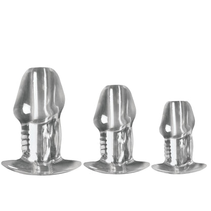 Dicked Clear Hollow Anal Plug 3pc Set