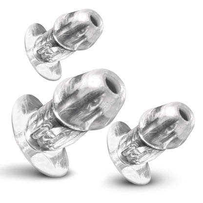 Dicked Clear Hollow Anal Plug 3pc Set