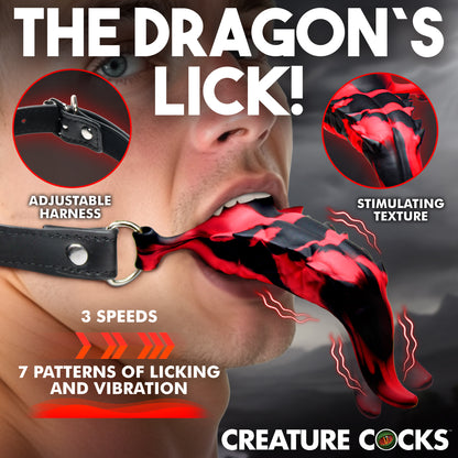 Demons Tongue oral enhancer adjustable harness 3 speeds 7 licking vibration patterns barbed stimulating texture