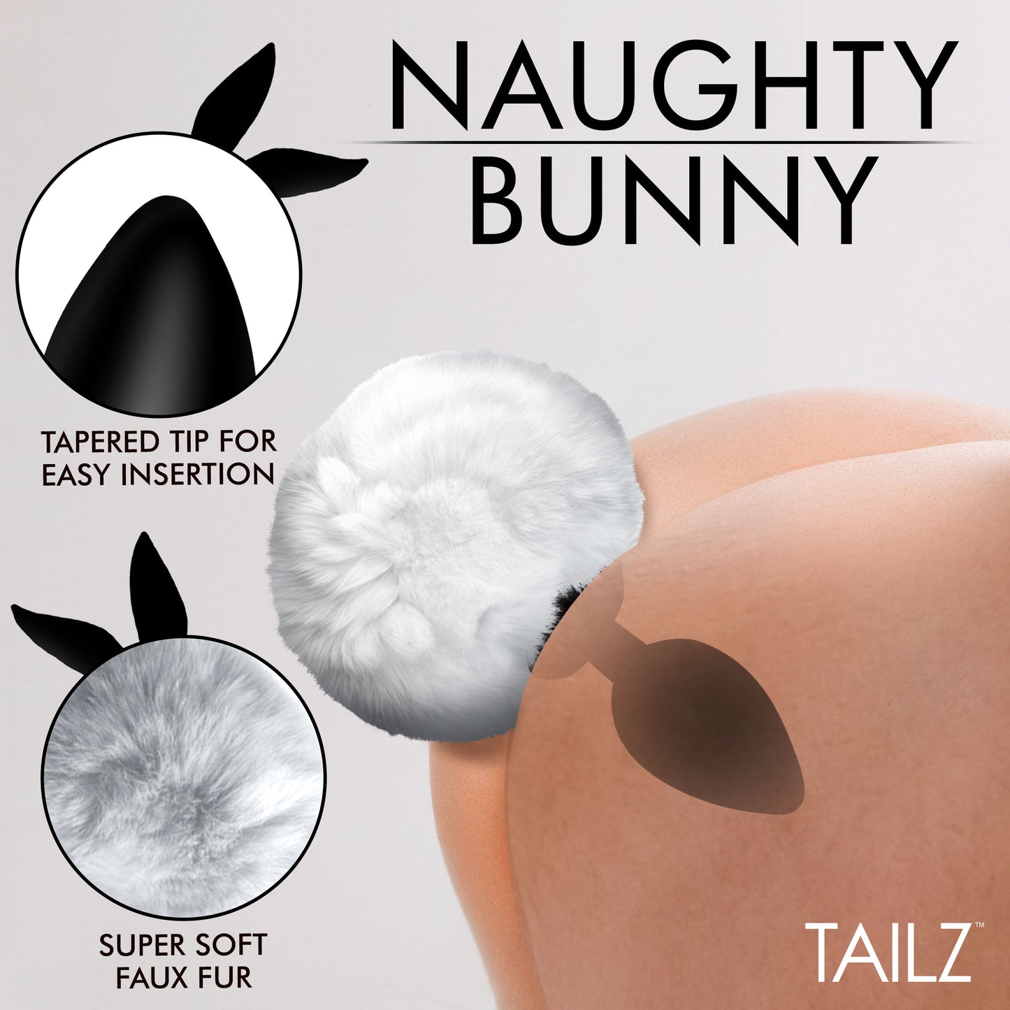 Fluffy Bunny Tail Silicone Plug
