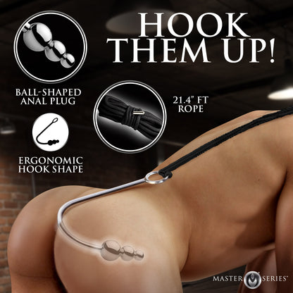 Beaded Anal Hook with Rope