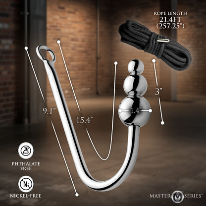 Beaded Anal Hook with Rope