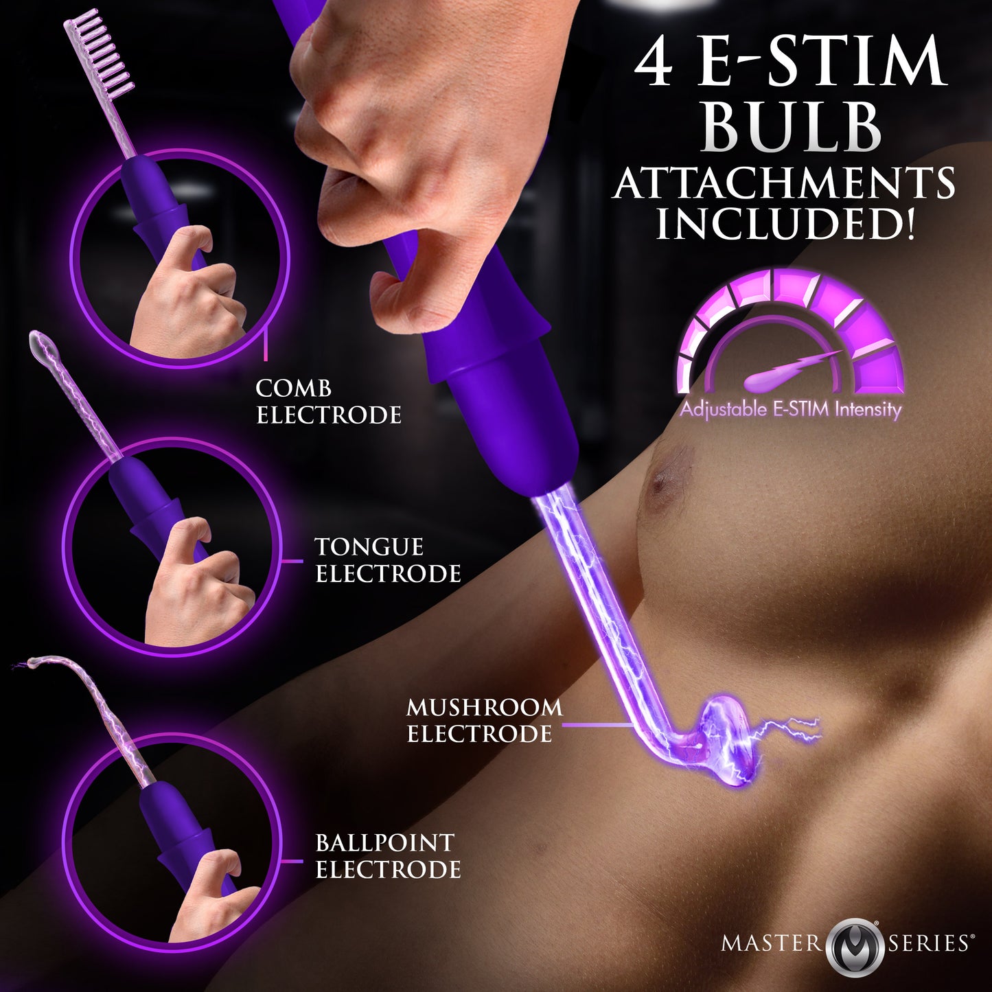 Elektrawand Rechargeable Violet Wand w/ Attachments