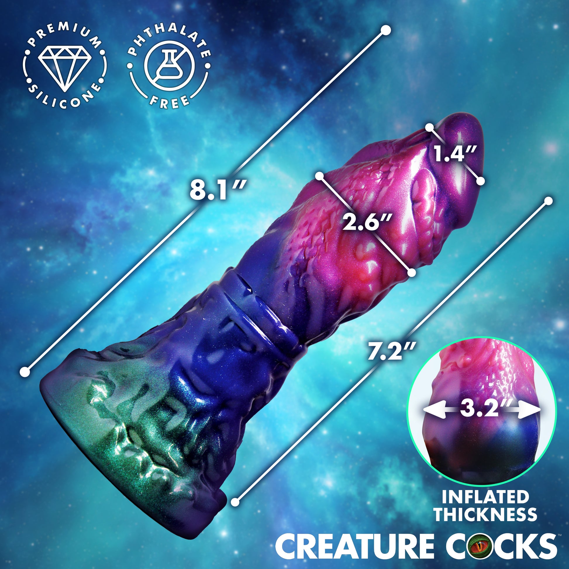 Creature Cocks Gorge gay men inflate 3.2 inch girth on command
body-safe ana