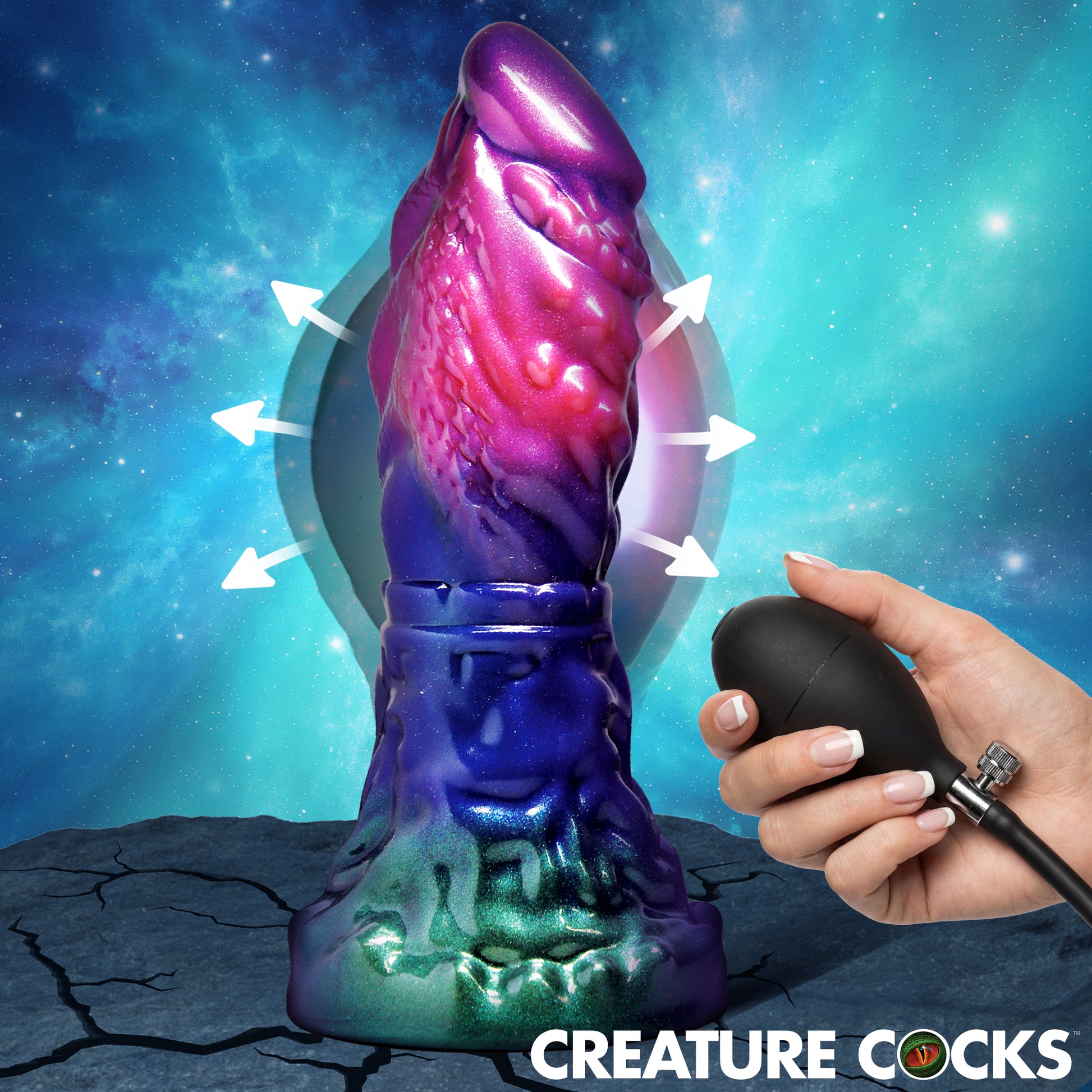 Creature Cocks Gorge inflatable silicone dildo gay men 3.2 girth extreme texture