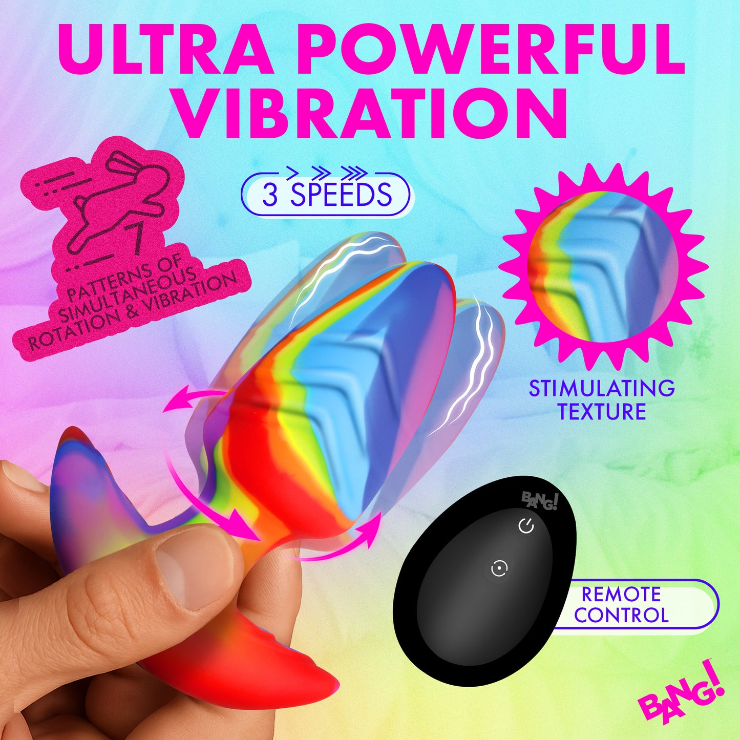Rotating and Vibrating Silicone Butt Plug