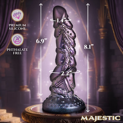 gay-friendly Ilias Elf Majestic Creature Cocks deep purple silicone dildo crosshatch