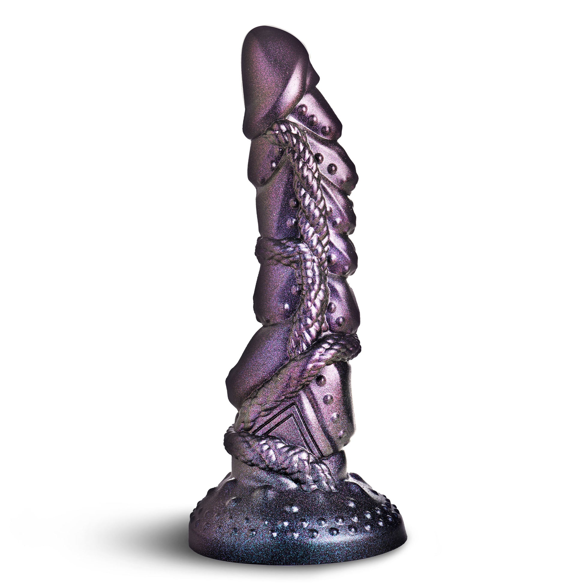 best elf fantasy silicone dildo for gay royal play Ilias Majestic deep purple crosshatch